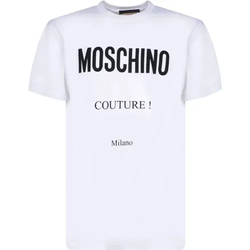 Couture Print Kurzarm T-shirt , Herren, Größe: XL - Moschino - Modalova