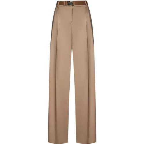 Trousers with Eco-Leather Belt , female, Sizes: S - Max Mara - Modalova