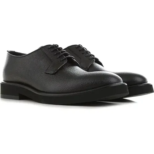 Schwarze Leder Schnürschuhe Aw22 , Herren, Größe: 42 1/2 EU - Emporio Armani - Modalova