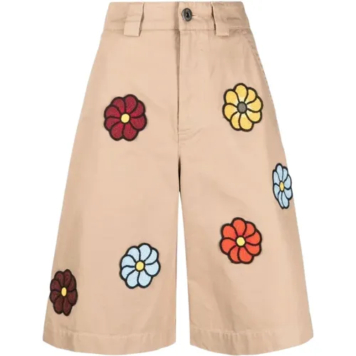 Floral Embroidered Shorts , male, Sizes: 4XS, 3XS - Moncler - Modalova