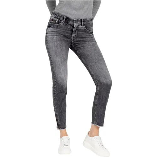 Slim Chic Jeans Anthracite Wash , Damen, Größe: XS - MAC - Modalova