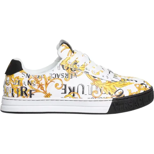 Abstract Logo Multicolour Sneakers , male, Sizes: 9 UK - Versace Jeans Couture - Modalova