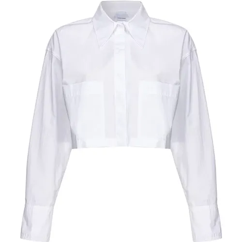Boxy Poplin Shirt , female, Sizes: 2XS, M, S, XS - pinko - Modalova