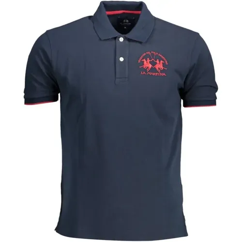 Elegantes Blaues Kurzarm-Polo , Herren, Größe: 2XL - LA MARTINA - Modalova