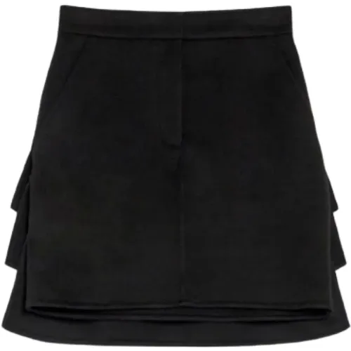 Camel Skirt with Ruffles , female, Sizes: S, 2XS, XS - Max Mara - Modalova