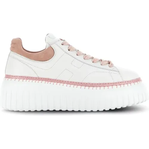 Suede H-Stripes Sneakers Pink , female, Sizes: 6 UK - Hogan - Modalova