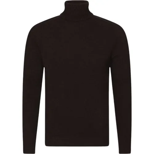 Brauner Woll-Kaschmir Rollkragenpullover Stilvoll und Elegant , Herren, Größe: M - Oscar Jacobson - Modalova