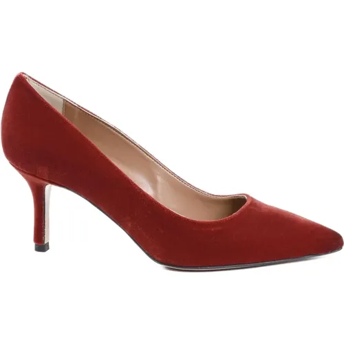 Roter Velvet Block Heel Pump , Damen, Größe: 38 EU - 19v69 Italia - Modalova