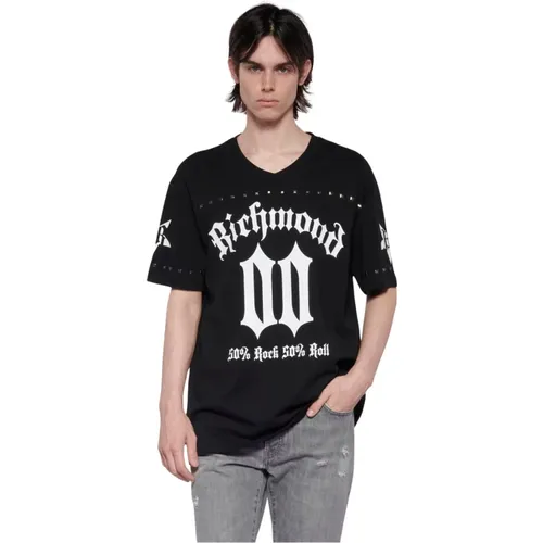 T-Shirt Over MIT KONTRASTDRUCK,Oversized T-Shirt mit kontrastierendem Druck - John Richmond - Modalova