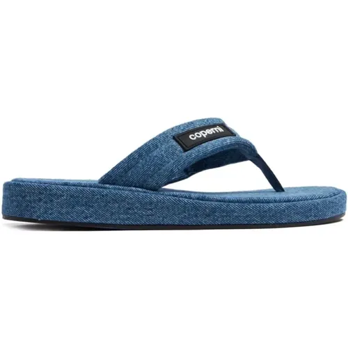 Branded denim flip-flop , female, Sizes: 8 UK, 3 UK, 7 UK, 6 UK, 4 UK - Coperni - Modalova