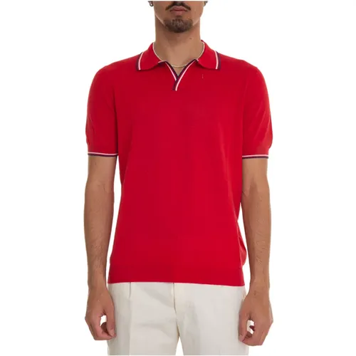 Kontrast Piping Jersey Polo Shirt , Herren, Größe: L - Gran Sasso - Modalova