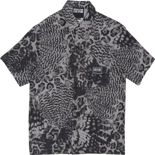 Animalier Short Sleeve Shirt Abstract Print , male, Sizes: S - Versace Jeans Couture - Modalova