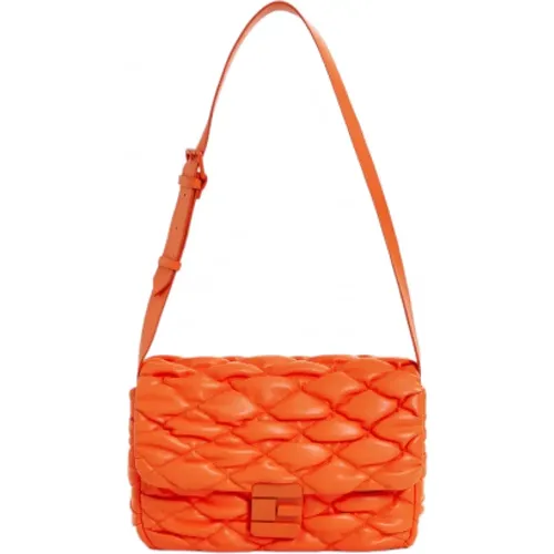 Coral Quilted Shoulder Bag Generous Poppy Field , female, Sizes: ONE SIZE - Essentiel Antwerp - Modalova