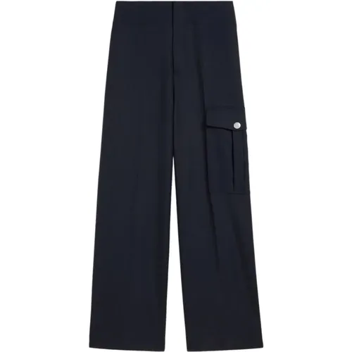 Blaue Lässige Hose , Damen, Größe: M - Ami Paris - Modalova