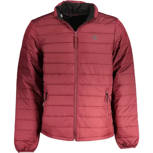 Rote Sportjacke, Halbzeit, Nylon, Druck , Herren, Größe: L - Timberland - Modalova