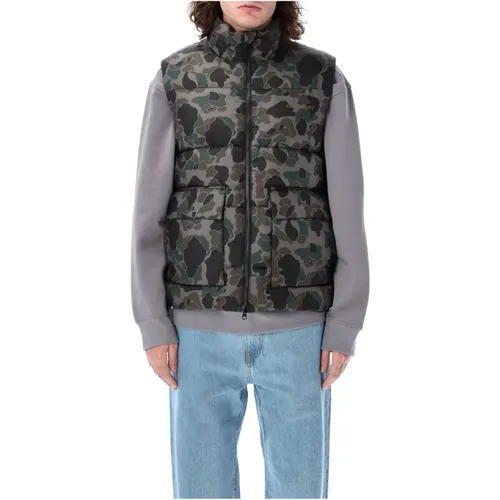 Camo Duck Grey Springfield Puffer Vest , male, Sizes: S - Carhartt WIP - Modalova