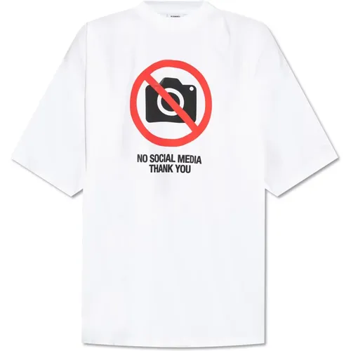 T-Shirt mit Logo , Herren, Größe: XS - Vetements - Modalova