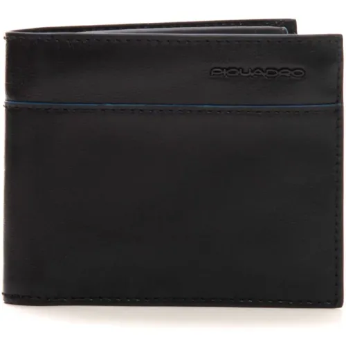 Leather Wallet with Coin Purse and Cardholder Compartments , male, Sizes: ONE SIZE - Piquadro - Modalova