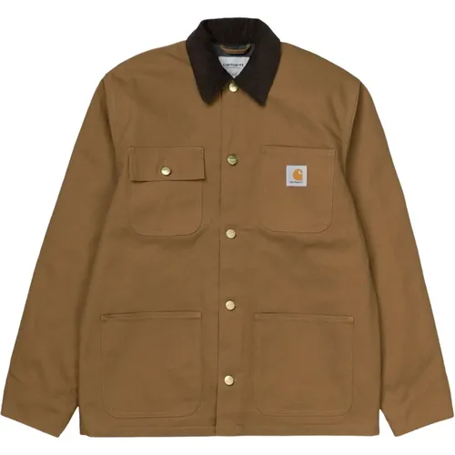 Canvas Tabak Jacke Knopfstil , Herren, Größe: M - Carhartt WIP - Modalova