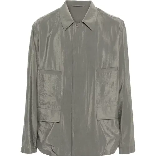 Ash Grey Overshirt with 4 Pockets , male, Sizes: XL - Lemaire - Modalova