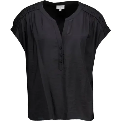 Stylish Top with V-Neck and Pleated Details , female, Sizes: S, XS - Dante 6 - Modalova