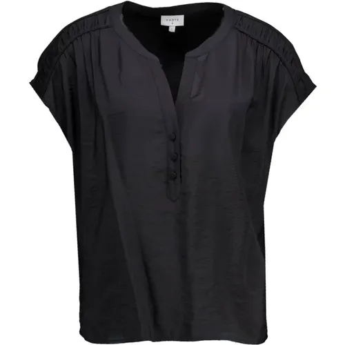 Stylish Top with V-Neck and Pleated Details , female, Sizes: XS - Dante 6 - Modalova