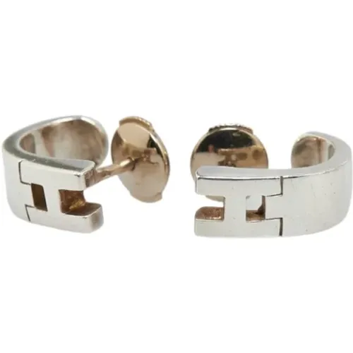 Pre-owned White Gold earrings , female, Sizes: ONE SIZE - Hermès Vintage - Modalova