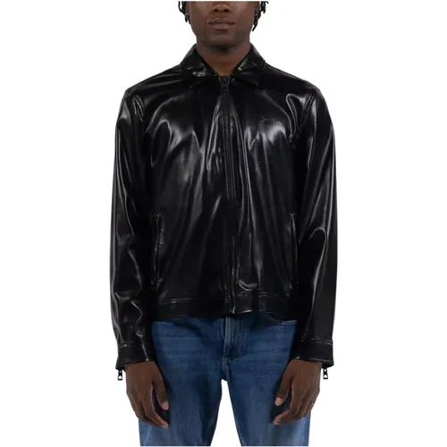 Leather Jackets , male, Sizes: L, XL - Guess - Modalova