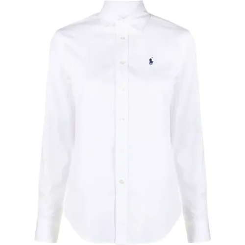 Logo-besticktes Hemd,Weiße Button-Front-Shirt - Ralph Lauren - Modalova