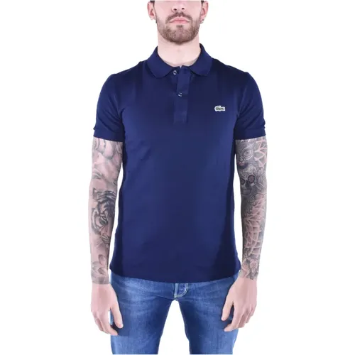 Navy Short Sleeve Slim Cotton Polo , male, Sizes: S, XS, XL - Lacoste - Modalova