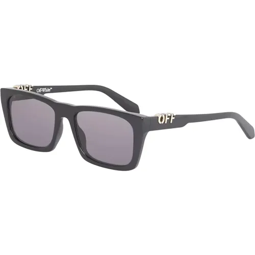 Frame Dark Grey Lens Sunglasses , unisex, Sizes: 56 MM - Off White - Modalova