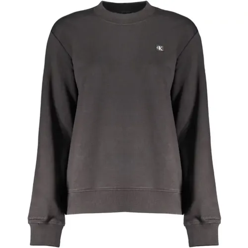 Schwarzer Baumwoll-Sweatshirt mit Logo , Damen, Größe: S - Calvin Klein - Modalova