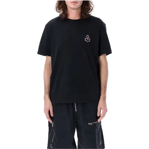 Herren T-Shirt Schwarz mit Besticktem Logo , Herren, Größe: L - Isabel marant - Modalova