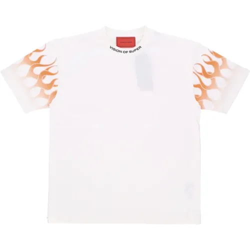 Flames Tee Streetwear Shirt , Herren, Größe: M - Vision OF Super - Modalova