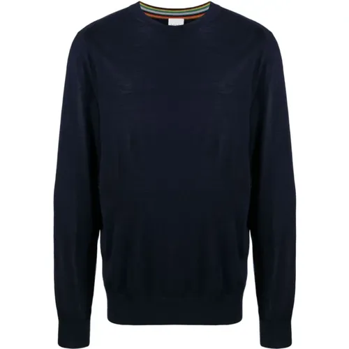 Blauer Merinowoll Rundhals Pullover - Paul Smith - Modalova