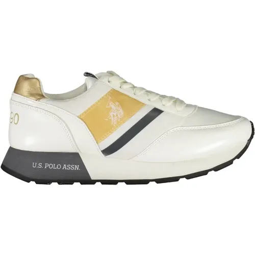 Weißer Polyester-Sneaker mit Kontrastdetails , Damen, Größe: 37 EU - U.s. Polo Assn. - Modalova