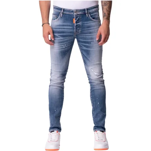 Orange Weiß Gesprenkelte Denim Jeans , Herren, Größe: W33 - My Brand - Modalova