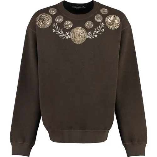 Cotton crew-neck sweatshirt , male, Sizes: XL, M - Dolce & Gabbana - Modalova