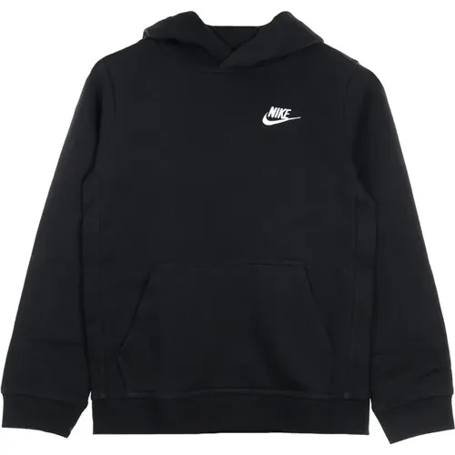 Sportswear Club Pullover Hoodie Schwarz/Weiß , Herren, Größe: S - Nike - Modalova