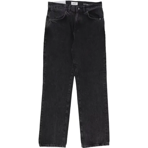 Schwarze Denim Herrenjeans mit Geradem Bein , Herren, Größe: W32 - Amish - Modalova