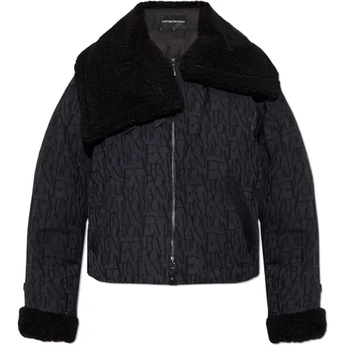 Jacket with fur trim , female, Sizes: 2XS, XS, S, M - Emporio Armani - Modalova