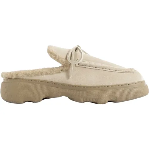 Equestrian Back Open Shearling Lined Sneakers , male, Sizes: 8 UK, 10 UK, 11 UK, 9 UK - Burberry - Modalova