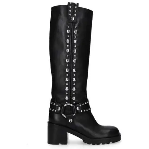 Leather Studded Boot , female, Sizes: 6 UK, 7 UK, 5 UK - Strategia - Modalova