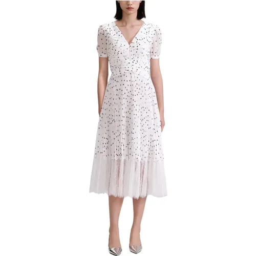 Polka Dot Chiffon Crossover Dress , female, Sizes: XS - Self Portrait - Modalova
