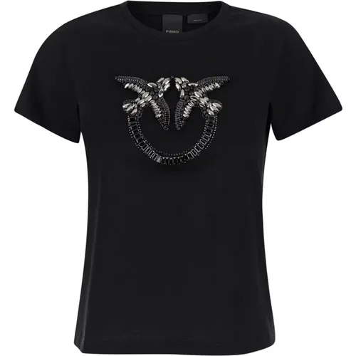 Schwarzes Quentin T-Shirt für Männer , Damen, Größe: XL - pinko - Modalova