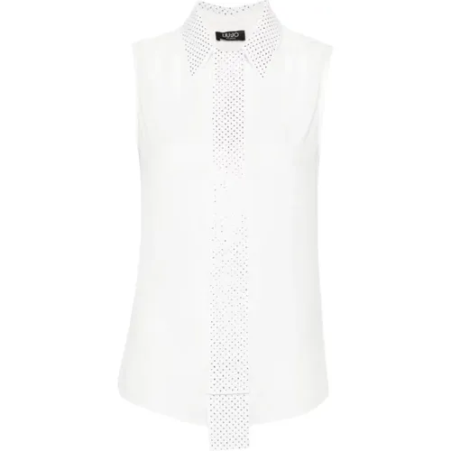 Rhinestone Embellished Sleeveless Shirt , female, Sizes: L - Liu Jo - Modalova