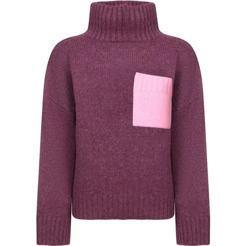 Lila Pullover mit Rosa Tasche , Damen, Größe: M - JW Anderson - Modalova