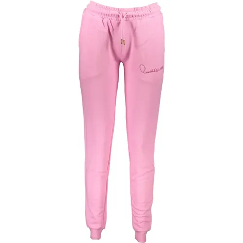 Sportliche Rosa Damen Hose mit Stickerei , Damen, Größe: M - Cavalli Class - Modalova