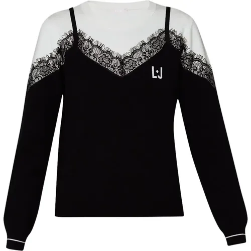 Lace Trim Top , female, Sizes: L - Liu Jo - Modalova