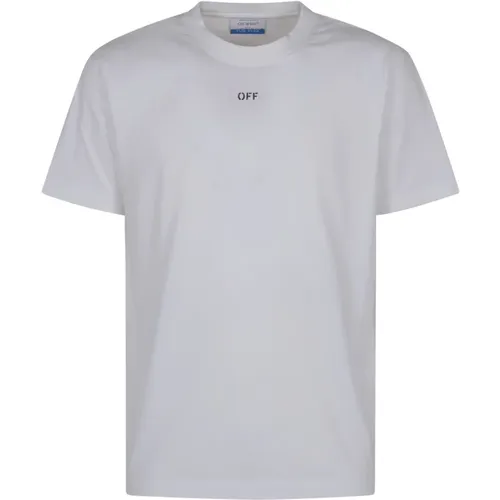 Off , Stamp Slim Tee Shirt , male, Sizes: M, S, L, XL - Off White - Modalova